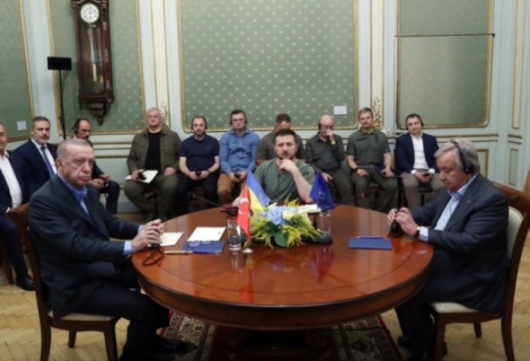 Mesajul comun al lui Zelenski, Erdogan și Guterres pentru Putin, după întâlnirea de la Liov
